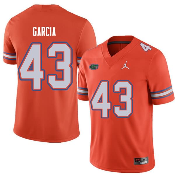 Men's NCAA Florida Gators Cristian Garcia #43 Stitched Authentic Jordan Brand Orange College Football Jersey RGK4365SG